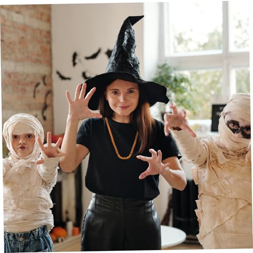 GRIRIW 50 Stück Holzperlen Dekoration Totenkopf DIY Perlen Sprühlackiert Ovale Perlen Fete Zubehör Skelett Halloween Party Rustikales Kunsthandwerk Farbformen Herbstperlen von GRIRIW