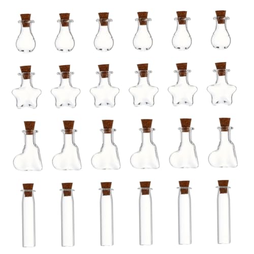 GRIRIW 50 Stück Teiliges Mini Glasflaschen Set mit Korken Transparente Kleine Fläschchen Formen Vielseitig als Dekoration Duftöl und Wunschflaschen Sicher und Einfach zu Befüllen GRIRIW 50 Stück Teiliges Mini Glasflaschen Set mit Korken Transparente Kleine Fläschchen Formen Vielseitig als Dekoration Duftöl und Wunschflaschen Sicher und Einfach zu Befüllen von GRIRIW