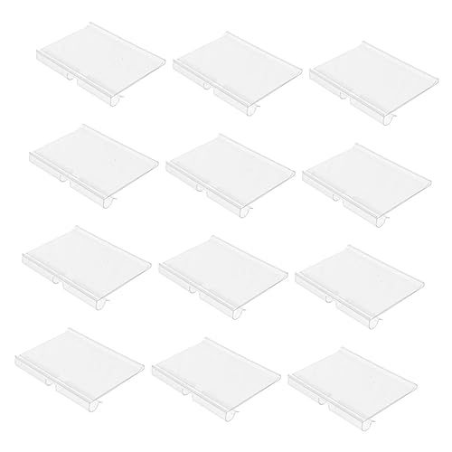 GRIRIW 50 Stück Transparente Preisschilder Halter für Einzelhandel PVC Etikettenhalter mit Doppelhaken für und Produktpräsentation für Preise Namen und Beschreibungen von GRIRIW