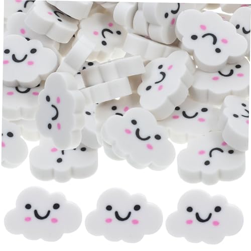 GRIRIW 50 Stück Wolkenradierer Kinderpreise Süße Mini-radierer Halloween Radiergummis Masse Mini-radierer Masse Halloween-partygeschenke Lustige Radiergummis, Großpackung Weiß von GRIRIW