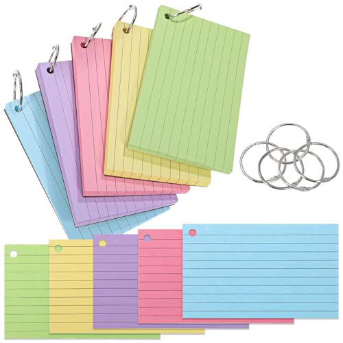 GRIRIW 500 Stück Farbige Karteikarten mit Ringen Notizkarten für Schule Büro und Studium aus Dickem Papier für Notizen und Organisation GRIRIW 500 Stück Farbige Karteikarten mit Ringen Notizkarten für Schule Büro und Studium aus Dickem Papier für Notizen und Organisation von GRIRIW