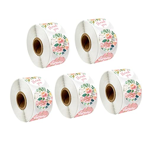 GRIRIW 5Rollen Selbstklebende Shower Aufkleber Blumen für pro für Babypartys und Dankeskarten von GRIRIW
