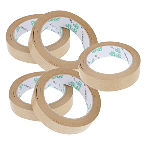 GRIRIW 5Stücke Umweltfreundliches Gummiertes Kraftpapierband Selbstklebendes Paketklebeband Wasserfestes Kraftpapierband Für Verpackungen Klebeband GRIRIW 5Stücke Umweltfreundliches Gummiertes Kraftpapierband Selbstklebendes Paketklebeband Wasserfestes Kraftpapierband Für Verpackungen Klebeband von GRIRIW