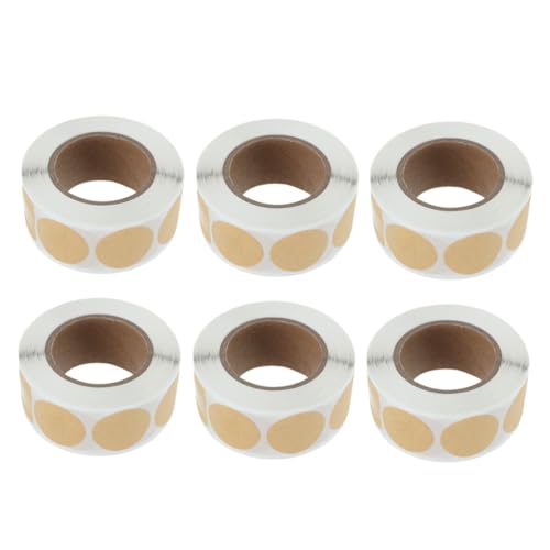 GRIRIW 6 Rollen Runde Selbstklebende Kraftpapier Aufkleber Beschreibbare Verpackungs etiketten für DIY Geschenkverpackung Backen Dekoration pro Leicht Abziehbar und Dicht Schließend GRIRIW 6 Rollen Runde Selbstklebende Kraftpapier Aufkleber Beschreibbare Verpackungs etiketten für DIY Geschenkverpackung Backen Dekoration pro Leicht Abziehbar und Dicht Schließend von GRIRIW