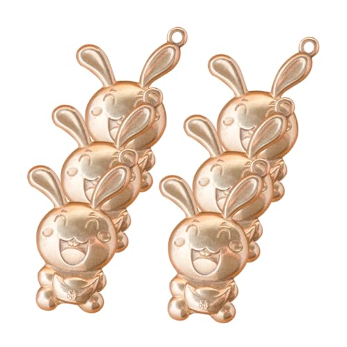 GRIRIW 6stücke Messing Hasen Charms DIY Anhänger Retro Kaninchen Schlüsselanhänger Zubehör Für Schmuck Bastelprojekte von GRIRIW
