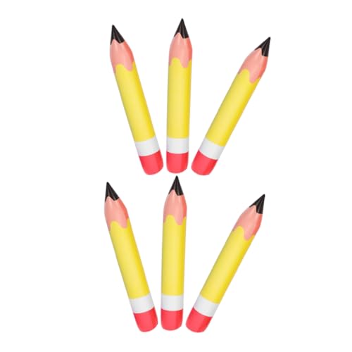 GRIRIW 6 Stück PVC Aufblasbare Bleistifte für Dekoration zum Schulanfang Jumbo Bleistift Ballons für Klassenzimmer und Geburtstagsfeiern Kreative Raumgestaltung von GRIRIW