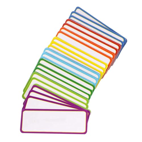 GRIRIW 60Stücke Beschreibbare Magnetetiketten Flexible Namensschilder für Whiteboards Trockener Löschen Vielseitig Einsetzbar im Büro Klassenzimmer und Farbenfrohe Designs von GRIRIW