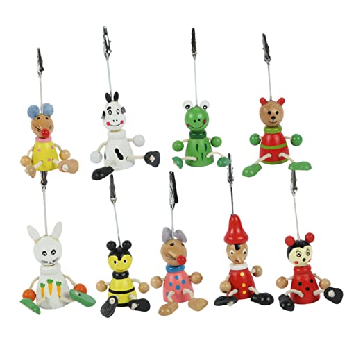 GRIRIW 9 Stück Fotoordner für Puppen schreibtisch dekoration visitenkarten halterung Fotohalter Memo Halter karteikarten halter Nachrichtenordner Bürobedarf Holzfoto -Clips hölzern von GRIRIW