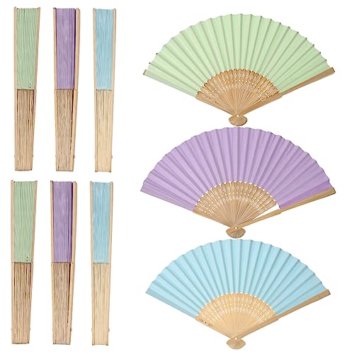 GRIRIW 9 Stück Teiliges Set Diy Malfans für Faltbare Papierfächer Pastellfarben für Kreative Bastelprojekte für Zuhause Schulprojekte und Besondere Anlässe von GRIRIW