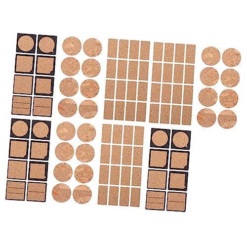 GRIRIW 96 Stück Holzaufkleber Selbstklebende Beschriftungssticker für DIY Runde Rechteckige und Quadratische Etiketten für Zuhause und Büroorganisation von GRIRIW