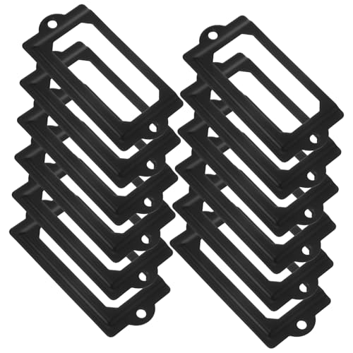 GRIRIW Etikettenrahmen Aus Metall Im Vintage-stil Eisen Für Schubladen Schränke Schmuckkästchen Etikettenhalter-set 12 Stück Schwarz von GRIRIW
