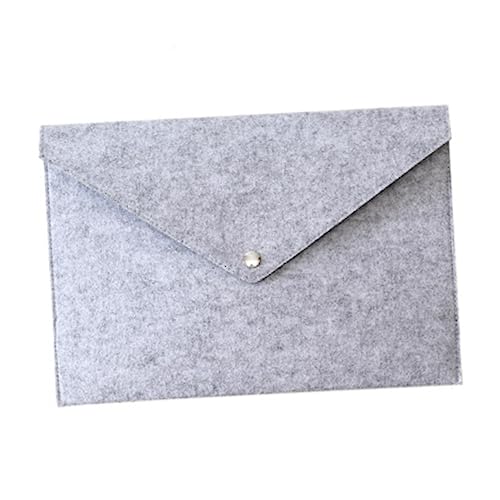 GRIRIW Filz Dokumenten Organizer Mit Knopfverschluss Filz Ordner Für Büro Und Schule Handtasche Für Unterlagen Lichtgrau Praktische Dokumententragetasche von GRIRIW