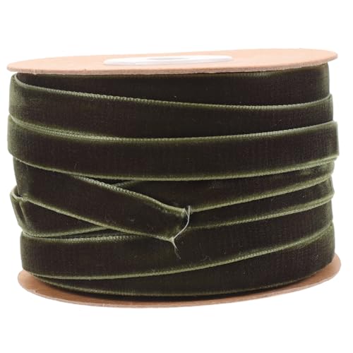 GRIRIW Grünes Samtband Geschenkband zum Schneiden Vielseitig Dekoratives Verpackungsband für DIY Geschenkverpackung Festliche Bastelideen von GRIRIW