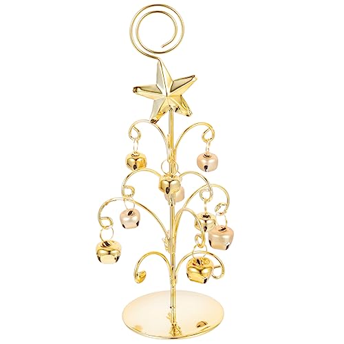 GRIRIW Halter Für Weihnachtsnotizen Gruß Baumhalter Memohalter Fotohalterclips Tischkarten Für Die Tischdekoration Mini Hochzeit Weihnachtsfotohalter Inhaber Der Tischnummer Gold Eisen von GRIRIW