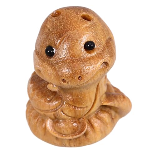 GRIRIW Handgefertigter Holzschlangen schlüsselanhänger DIY Schmuckanhänger Jahr der Schlange Motiv Filigrane Miniatur holzfigur aus Grünem und Violettem Sandelholz Vielseitige Dekoration von GRIRIW