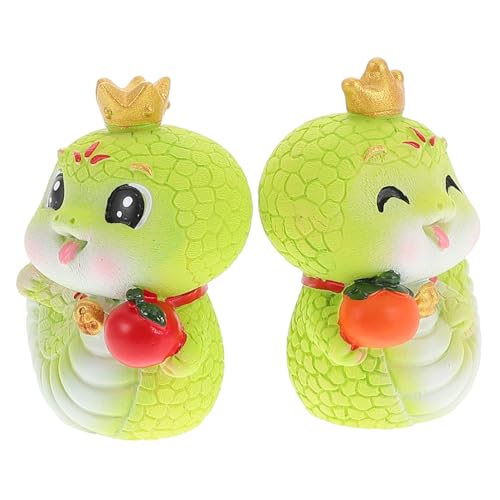 GRIRIW Handgemachtes Schlangenfiguren-Set Aus Kunstharz 2025 Schlangenjahr Chinesisches Tierdekor Schreibtisch-nachttisch-Ornament von GRIRIW