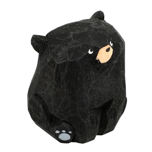 GRIRIW Holzschnitzerei Bär Ornamente Kuscheltiere Plüschtier Abschlussbär Skurrile Dekoration Statuen Für Draußen Geschnitzte Bärenstatue Bärendekorationen Plüschtiere von GRIRIW