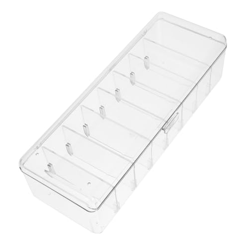GRIRIW Kabel Organizer Box mit Deckel und Abnehmbaren Fächern Transparente Aufbewahrungsbox für Computerkabel Sortieren und Organisieren von Ladekabeln von GRIRIW