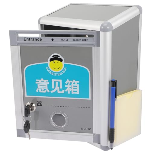 GRIRIW Kasten Kummerkasten Beschwerdekasten einstellbar Tor Schlüssel Wandhalterung sicher Postfach im Freien geldschrank schlüsselsafe malbox Briefpostbehälter Aluminiumlegierung Silver GRIRIW Kasten Kummerkasten Beschwerdekasten einstellbar Tor Schlüssel Wandhalterung sicher Postfach im Freien geldschrank schlüsselsafe malbox Briefpostbehälter Aluminiumlegierung Silver von GRIRIW