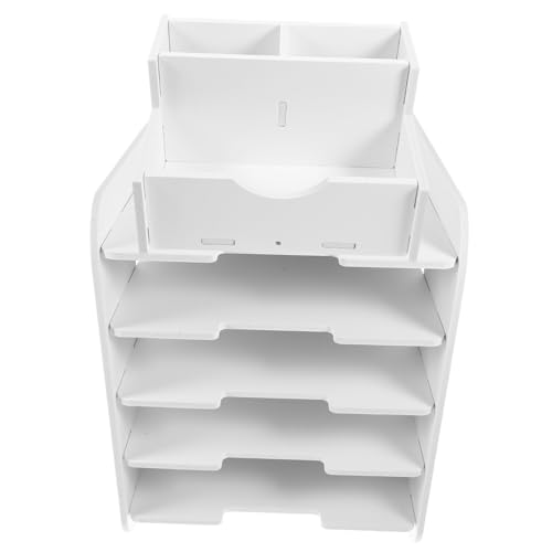 GRIRIW Mehrschichtiger Desktop Dateiablage Organizer Lagig Weiß Aktenhalter Stabil für Büro Schule Zuhause Multifunktionaler Schreibtisch Aufbewahrungsständer für Dokumente und GRIRIW Mehrschichtiger Desktop Dateiablage Organizer Lagig Weiß Aktenhalter Stabil für Büro Schule Zuhause Multifunktionaler Schreibtisch Aufbewahrungsständer für Dokumente und von GRIRIW