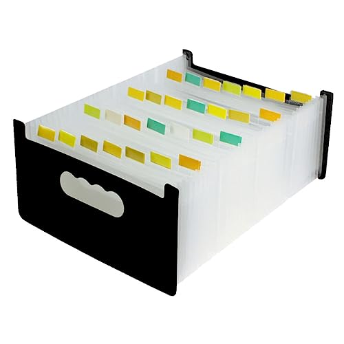 GRIRIW Ordner Orgel Dokumentordner Akkordeon erweiterbarer Ordner Papier-Organizer-Ordner aktenkoffer aktentaschen kleiner Aktenorganisator tragbarer Dokumenten-Organizer Plastik Black von GRIRIW