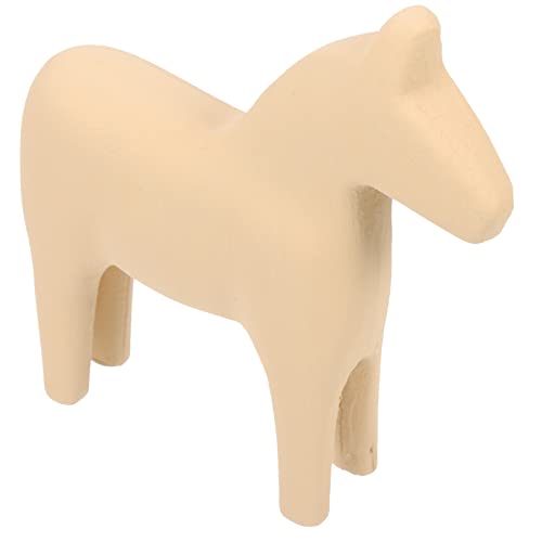 GRIRIW Pferdeverzierung Aus Holz Mini Tierfiguren Ornamente Fernbedienung Junge Tierstatue Wohnkultur Spielzeugpferde Buchend Menschen Auto Betreffen Beige Kiefernholz von GRIRIW