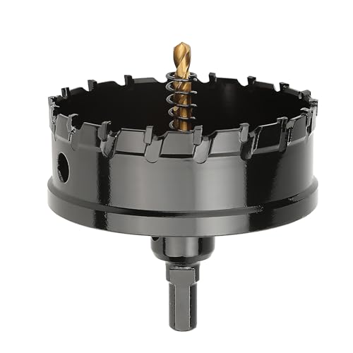 63 mm Hartmetall-Lochsäge, Metall-Stahl-Lochsäge, Edelstahlbohrer, Lochschneider für Edelstahl, Blech, dickes Metall und Eisen, Schwarz (63 mm) von GRIXLEN