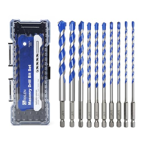 Betonbohrer-Set, Steinbohrer-Set mit Sechskantschaft, Hartmetallspitze für Beton, Fliesen, Ziegel, Kunststoff, Zement, 10 Stück, 10 Stück Betonbohrer-Set, Steinbohrer-Set mit Sechskantschaft, Hartmetallspitze für Beton, Fliesen, Ziegel, Kunststoff, Zement, 10 Stück, 10 Stück von GRIXLEN