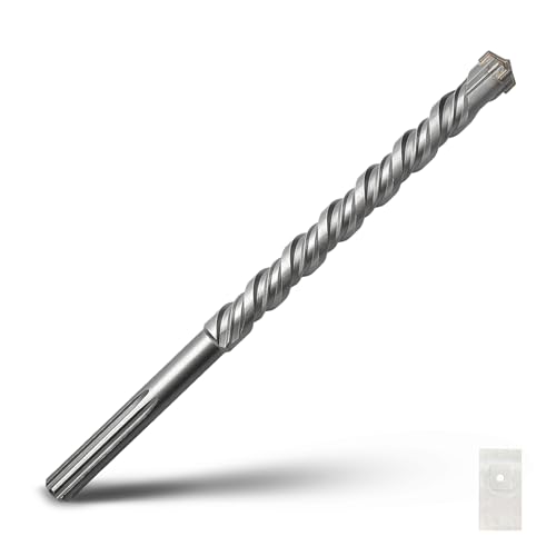 SDS Max Bohrhammer, 22 x 340 mm, Hartmetallspitze, Steinbohrer, Betonbohrer für Mauerwerk, Ziegel, Stein, Beton (Länge: 340 mm, 22 mm Durchmesser) von GRIXLEN