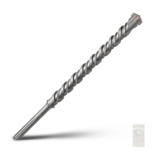 SDS Max Bohrhammer, 32 x 380 mm, Hartmetallspitze, Steinbohrer, Betonbohrer für Mauerwerk, Ziegel, Stein, Beton (Länge: 380 mm, 32 mm Durchmesser) von GRIXLEN