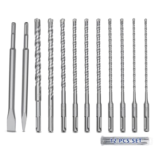 SDS Plus Bohrer-Set, 15,2 cm Länge, SDS Plus Steinbohrer, Betonbohrer-Set, für Beton, Ziegel, Zement, Mauerwerk, 12 Stück SDS Plus Bohrer-Set, 15,2 cm Länge, SDS Plus Steinbohrer, Betonbohrer-Set, für Beton, Ziegel, Zement, Mauerwerk, 12 Stück von GRIXLEN