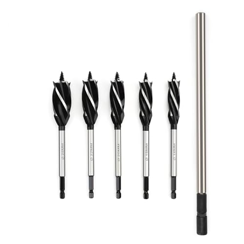 Schlangenbohrer-Set für Holz, 16 mm ~ 25 mm Sechskantschaft, Schlangenbohrer-Set für Hartholz, Weichholz, Sperrholz und DIY-Projekte, 6 Stück von GRIXLEN