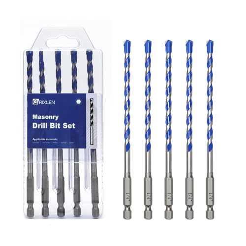 Steinbohrer-Set, Betonbohrer-Set mit Sechskantschaft, Hartmetallspitze für Beton, Zement, Fliesen, Ziegel, Kunststoff und Keramik, 5 Stück Steinbohrer-Set, Betonbohrer-Set mit Sechskantschaft, Hartmetallspitze für Beton, Zement, Fliesen, Ziegel, Kunststoff und Keramik, 5 Stück von GRIXLEN