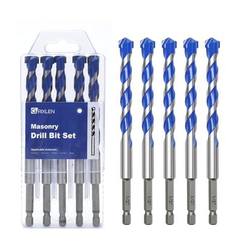 Steinbohrer-Set, Betonbohrer-Set mit Sechskantschaft, Hartmetallspitze für Beton, Zement, Fliesen, Ziegel, Kunststoff und Keramik, 5 Stück Steinbohrer-Set, Betonbohrer-Set mit Sechskantschaft, Hartmetallspitze für Beton, Zement, Fliesen, Ziegel, Kunststoff und Keramik, 5 Stück von GRIXLEN