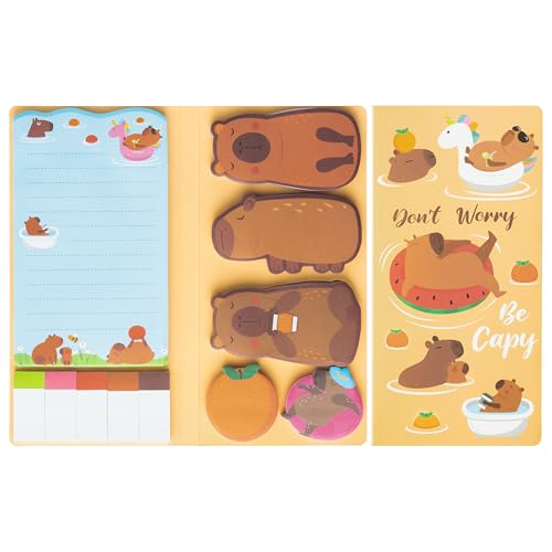 GROBRO7 Lustiges Capybara Haftnotizen Set - 550Blatt Niedlicher Cartoon Selbstklebende Notizblöcke, Don’t Worry Be Capy Niedlich Geformt Page Marker für Kids Lehrer Schule Heimbüro Geschenk (Capybara) GROBRO7 Lustiges Capybara Haftnotizen Set - 550Blatt Niedlicher Cartoon Selbstklebende Notizblöcke, Don’t Worry Be Capy Niedlich Geformt Page Marker für Kids Lehrer Schule Heimbüro Geschenk (Capybara) von GROBRO7