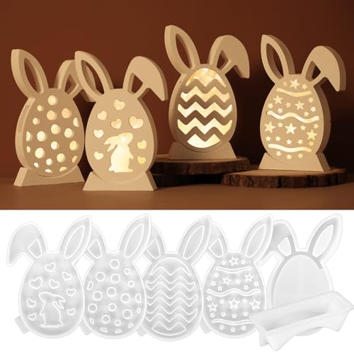 GROFIS Silikonformen Gießformen Ostern, Hase Silikonform Ostern Set, Gießformen Silikon Ostern, Gipsformen zum Gießen, Silikon Gießform Ostern für DIY Handwerk GROFIS Silikonformen Gießformen Ostern, Hase Silikonform Ostern Set, Gießformen Silikon Ostern, Gipsformen zum Gießen, Silikon Gießform Ostern für DIY Handwerk von GROFIS