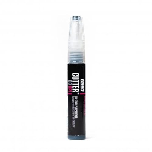 Grog Cutter 08 BPI Marker Pen – 8 mm Quickflow-Spitze / 20 ml Polierfeste Tinte (Death Black) von GROG