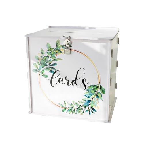 Hochzeit Kartenbox aus PVC mit Schloss, Weiße Große Hochzeit Geschenkbox Kartenbox Geld Box Briefbox Postbox, für Hochzeitsempfang, Partydekorationen, Abschlussfeier, Geburtstagparty, usw. von GROHPF