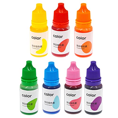 GROOMY Kerzenfarbe, 7 Farben 10 ml Epoxidharz Pigment Flüssiger Farbstoff Farbstoff Tinte Diffusion DIY Handgefertigt von GROOMY
