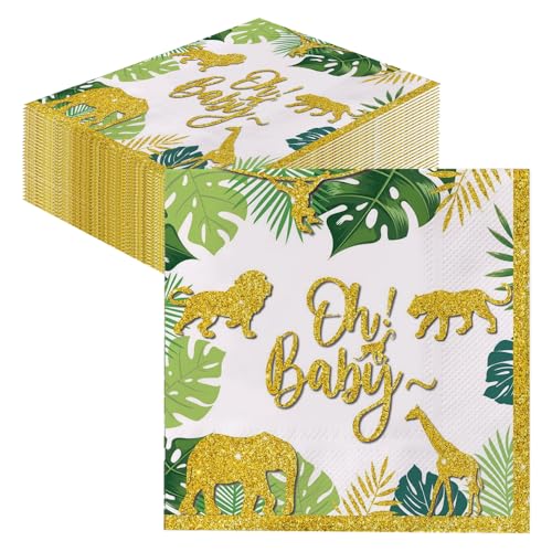 GROVBLE 50 Stück Servietten Kindergeburtstag,servietten babyparty,oh baby servietten für für Babyparty Kindergeburtstag Taufe Konfirmation Tischdekoration Andere Festliche Anlässe… von GROVBLE