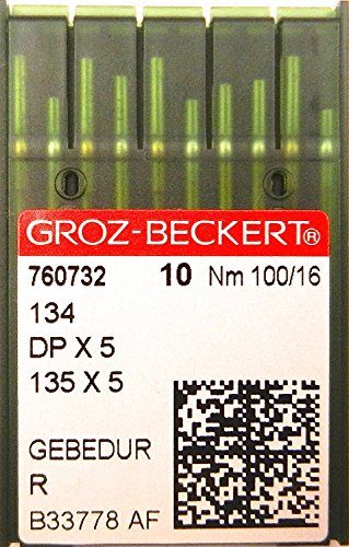 Groz-Beckert 10 Rundkolben DPx5 Nähmaschinen Nadeln System 134 (R) Industrie St. 100/16 von Groz-Beckert