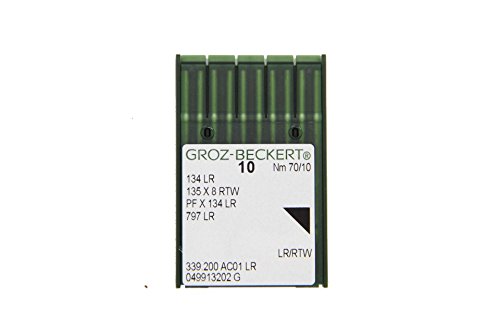Groz-Beckert 10er Packung Leder-Nähnadeln 134 LR mit Rundkolben und Schneidspitze für Industrienähmaschinen (Nm. 70/10) von Groz-Beckert