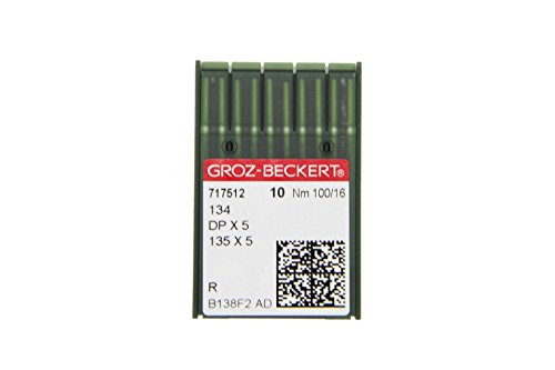 Groz-Beckert 10er Packung Nähnadeln (Ganzes Sortiment) (Auswahl) (134 | Rundkolben und Rundspitze | Nm. 100/16) von Groz-Beckert