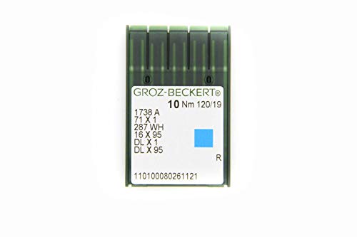Groz-Beckert 10er Packung Nähnadeln (Ganzes Sortiment) (Auswahl) (DBx1 | Rundkolben und Rundspitze | Nm. 120/19) von Groz-Beckert