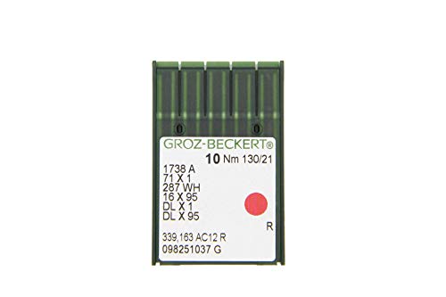 Groz-Beckert 10er Packung Nähnadeln DBx1 mit Rundkolben und Rundspitze für Industrienähmaschinen (Nm. 130/21) von Groz-Beckert