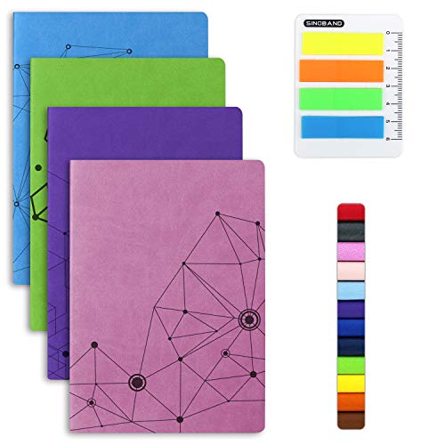 GRT A5 PU Leder Bunte Schreiben Notebook Journal Tagebuch Notizbuch Täglichen Notizblock Nette Reise Journal Notizbücher (Set von 4 Zufällige Farbe) (Geom) von GRT