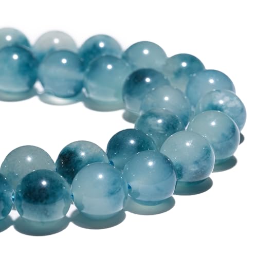 Natürliche Edelsteinperlen, 10 mm, Aquablau, Chalcedon-Perlen, poliert, rund, glatte Steinperlen für Armbänder, Schmuckherstellung, 38,1 cm, lose Perlen Natürliche Edelsteinperlen, 10 mm, Aquablau, Chalcedon-Perlen, poliert, rund, glatte Steinperlen für Armbänder, Schmuckherstellung, 38,1 cm, lose Perlen von GRTBIZI