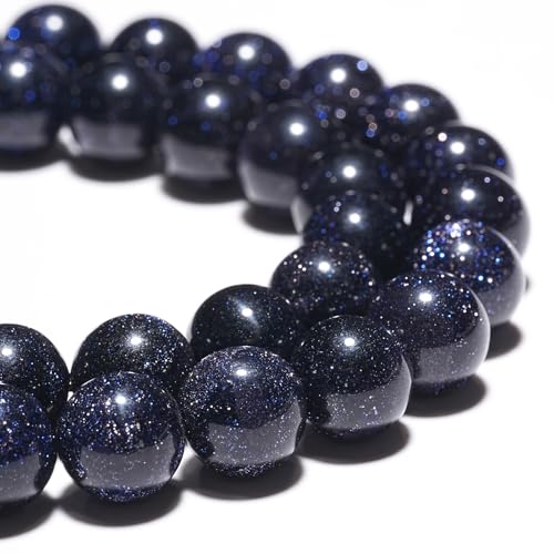 Natürliche Edelsteinperlen, 10 mm, blaue Sandsteinperlen, poliert, rund, glatte Steinperlen für Armbänder, Schmuckherstellung, 38,1 cm, lose Perlen Natürliche Edelsteinperlen, 10 mm, blaue Sandsteinperlen, poliert, rund, glatte Steinperlen für Armbänder, Schmuckherstellung, 38,1 cm, lose Perlen von GRTBIZI