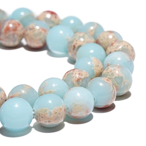 Natürliche Edelsteinperlen, 6 mm, himmelblaue Jaspisperlen, poliert, rund, glatte Steinperlen für Armbänder, Schmuckherstellung, 38,1 cm, lose Perlen Natürliche Edelsteinperlen, 6 mm, himmelblaue Jaspisperlen, poliert, rund, glatte Steinperlen für Armbänder, Schmuckherstellung, 38,1 cm, lose Perlen von GRTBIZI