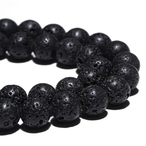 Natürliche Edelsteinperlen, 6 mm, schwarze Lava-Perlen, Vulkangestein, runde Steinperlen für Armbänder, Schmuckherstellung, 38,1 cm, lose Perlen Natürliche Edelsteinperlen, 6 mm, schwarze Lava-Perlen, Vulkangestein, runde Steinperlen für Armbänder, Schmuckherstellung, 38,1 cm, lose Perlen von GRTBIZI